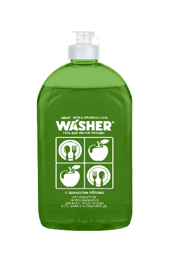 Гель для мытья посуды с ароматом яблока, Washer-D 500 мл