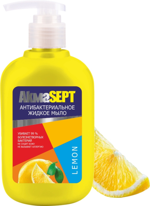 Жидкое мыло Akmasept "LEMON" антибактериальное 270 мл
