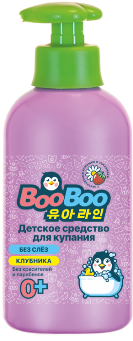 Детское средство для купания с ароматом клубники, BooBoo, 500мл