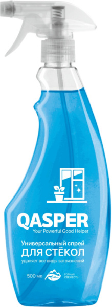 Универсальный спрей для стекол "Горная свежесть", "Qasper", 500 мл.