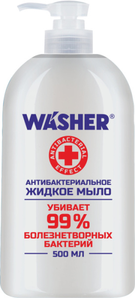 Антибактериальное жидкое мыло, Washer-h 500мл.